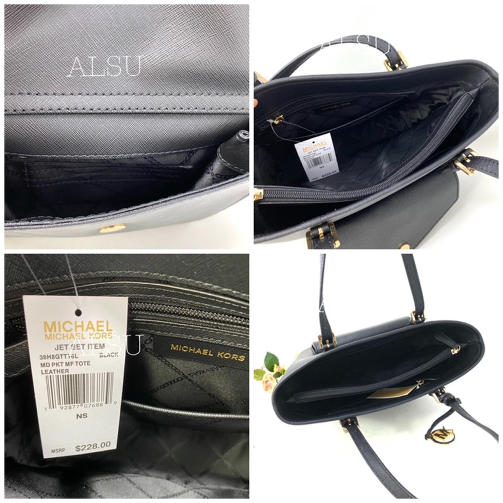 Michael Kors Medium Tote MF PKT Leather Black W - Picture 8 of 8